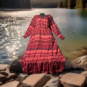 Terra & Sky Maxi Dress‎ Red Size 1X Boho